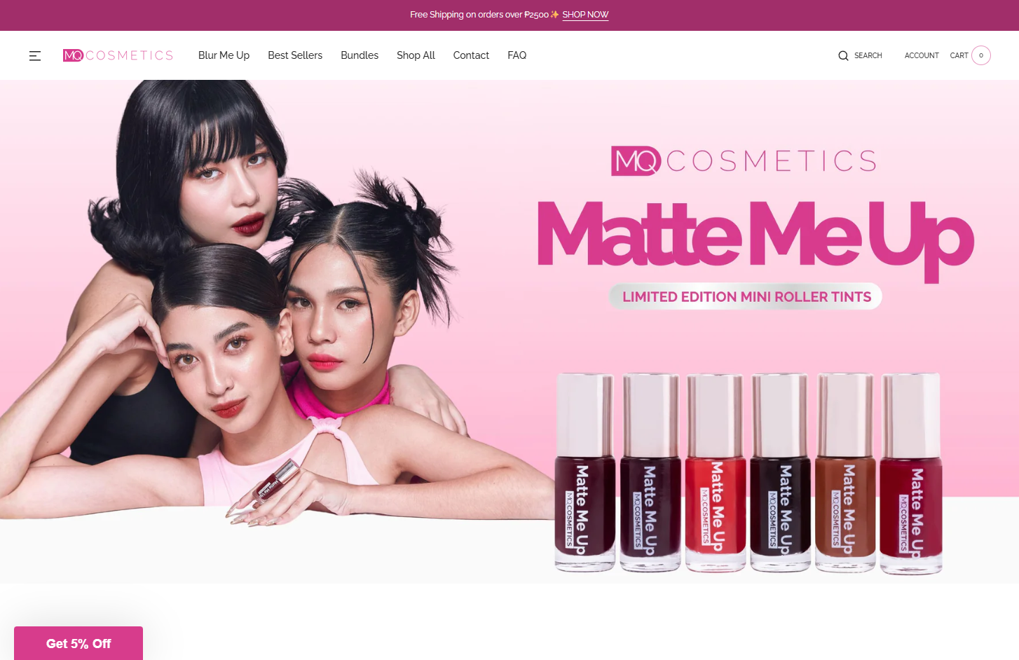 MQ Cosmetics website